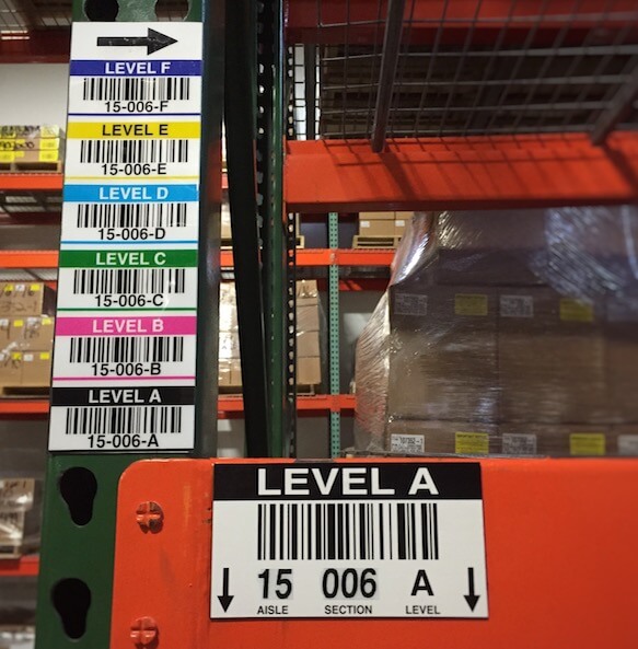 magnetic warehouse rack location labels