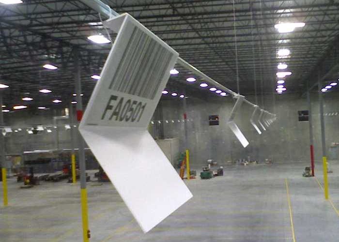 Z shaped warehouse location sign