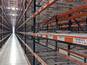 Newly labeled warehouse racking