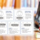 library barcode labels over background