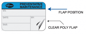 hospital calibration label with protective laminate flap