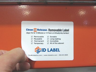 Clean Release removable warehouse label