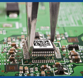 pcb microchip with barcode label