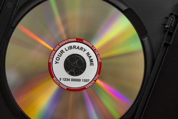 Library DVD rental with customized label