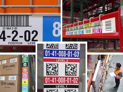 Montage of warehouse label products