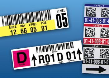 Multiple warehouse rack labels