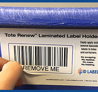 removable warehouse tote label