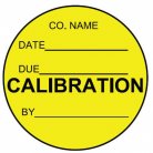 yellow calibration label