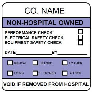 non-hospital-owned calibration label