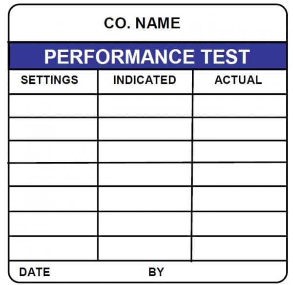 performance test tracking label calibration