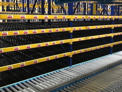 warehouse flow racking and conveyor