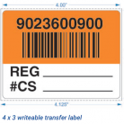 Writeable warehouse LPN barcode label