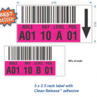 Repositionable warehouse rack labels