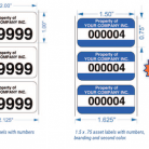 Asset tracking labels with company branding