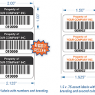 Asset tracking labels with company branding