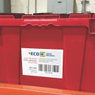 Warehouse tote label with easy-release surface