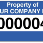 fixed asset label with numbers